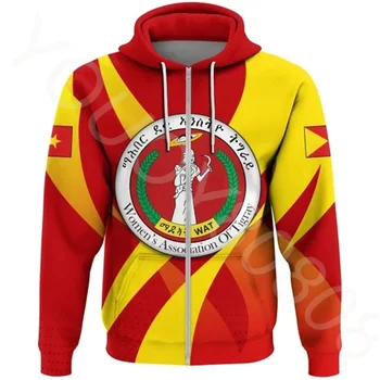  2022 Noi Bărbați Jachete din Africa de Îmbrăcăminte Tigray nu Pot să Aștept Zip Hoodie 3D Imprimate Casual Sport Retro Harajuku Îmbrăcăminte