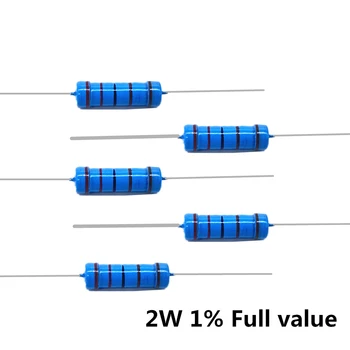  20buc 2W 1% Metal film rezistor 0.1 R-2.2 M ohm rezistori de 1K 10K 100K 1% 120R 150R 180R 200R 220R valoarea totală disponibile