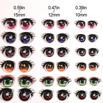  5 Perechi de Ochi Autocolante Multi Stiluri Formă de Picătură de Desene animate Drăguț Fata Organ Paster Decalcomanii DIY Ochi de Sticlă Chips-uri Papusa de Hârtie Accesorii