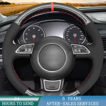  Auto personalizate Volan Acoperire Non-Alunecare de piele de Căprioară Panglica Accesorii Pentru Audi A1 A3 A4 2015-2016 A7 2012-2018 S7 RS7 2013-2018