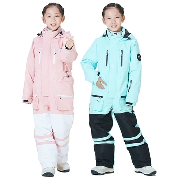  Copilul e Copil O Bucată Snowsuits Salopete și Costume de Schi Jachete, Paltoane, Salopete de Iarna Impermeabil în aer liber Snowboard Sporturi AL048