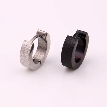  Femei de moda Mici Hoop Cercei Culoare Negru Glazura din Oțel Inoxidabil Rotunde Mark Hoop Cercei Bijuterii Pentru Bărbați 4*13mm