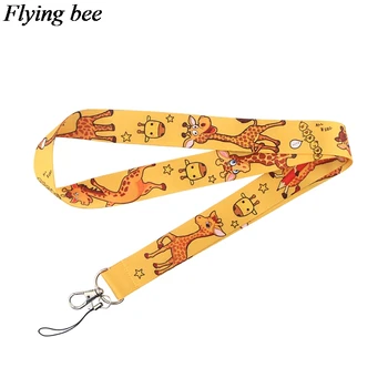  Flyingbee Animal Girafa Breloc de Desene animate Drăguț Telefon Șnur de Moda pentru Femei Curea de Gât Lanyard-uri Pentru Carte de IDENTITATE Telefon Cheile X0719