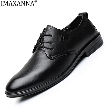  IMAXANNA Nouă Bărbați de Afaceri Britanic Pantofi Uzura Formale Confortabil, rezistent la Uzura Pantofi din Piele de Negru de Navetiști Munca Pantof