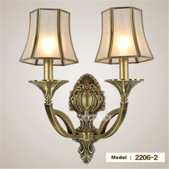  Noi 2206-2 Stil European Cupru Lampă de Perete Culoar Lumini Camera de zi Dormitor Balcon Coridor în aer liber Lampa de Perete 110/220V 3-5m2
