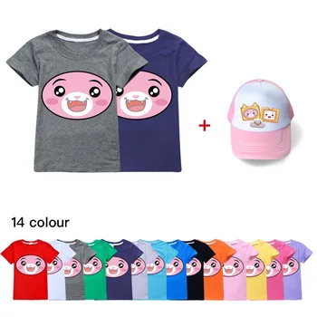  Vara Lankybox Copii Îmbrăcăminte Copil Teuri Topuri Tricouri Copii Costum Maneca Scurta Baieti din Bumbac tricouri Fete Camasi+ Hat