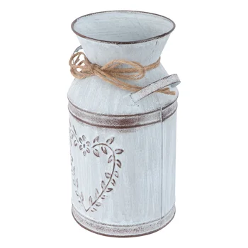  Vaza De Flori Bucketpot Rustic Cană De Metal Galvanizat Ulcior De Plantat Țară Decortin Pot De Fier, Vase De Epocă Fermă Împodobesc Grădină
