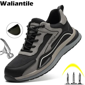  Waliantile Sudare De Securitate Pantofi Pentru Bărbați Puncție Dovada Indestructibil Pantofi De Lucru Steel Toe De Construcție De Siguranță Adidași