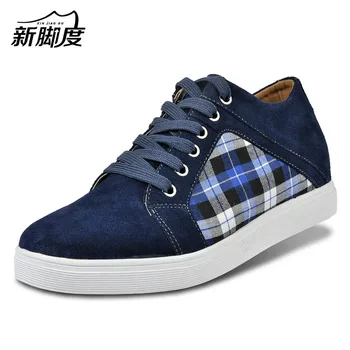  X5567-1 Calitate piele de Căprioară Zăbrele Pantofi pentru Bărbați de Mers pe jos mai Înalt 6CM,Casual Înălțime Crește Altitudinea Pantofi se Potrivesc Blugi Frunte/Gri/Albastru